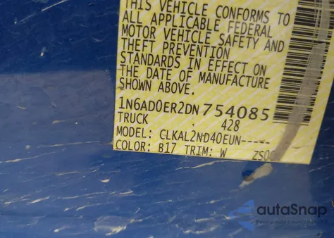2013 Nissan Frontier Sv z USA, uszkodzony, nr VIN 1N6AD0ER2DN754085